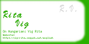 rita vig business card